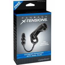 Чёрная насадка с анальной втулкой Extreme Enhancer with Anal Plug - 9,6 см. Чёрная насадка с анальной втулкой Extreme Enhancer with Anal Plug - 9,6 см.