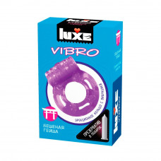 Фиолетовое эрекционное виброкольцо Luxe VIBRO Бешеная гейша + презерватив Фиолетовое эрекционное виброкольцо Luxe VIBRO Бешеная гейша + презерватив
