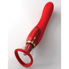 Красный двухсторонний вибростимулятор Ultimate Pleasure 24K Gold Luxury Edition - 25 см. Красный двухсторонний вибростимулятор Ultimate Pleasure 24K Gold Luxury Edition - 25 см.