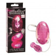 Розовая вибропулька с пультом-кристаллом и светодиодами Lighted Shimmers LED Bliss Teasers Розовая вибропулька с пультом-кристаллом и светодиодами Lighted Shimmers LED Bliss Teasers