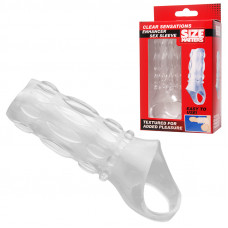 Насадка на пенис с кольцом для мошонки Clear Sensations Enhancer Sex Sleeve - 11,5 см. Насадка на пенис с кольцом для мошонки Clear Sensations Enhancer Sex Sleeve - 11,5 см.