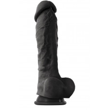 Чёрный фаллоимитатор на присоске ColourSoft 8 Soft Dildo - 23,5 см.