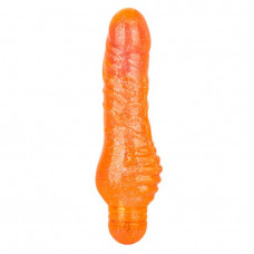 Оранжевый вибратор-реалистик с блёстками Shimmer Stud - 16 см. Оранжевый вибратор-реалистик с блёстками Shimmer Stud - 16 см.
